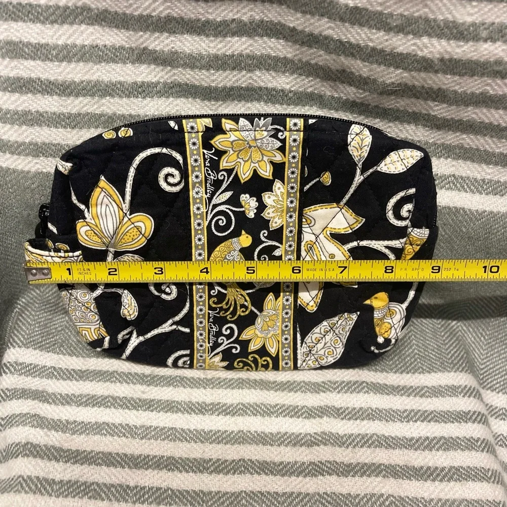 Vera Bradley Black,‎ Yellow, and White Makeup Bag